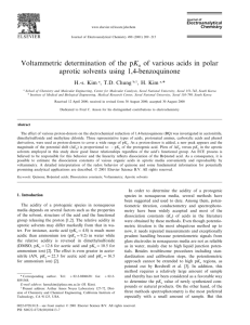 Voltammetric determination of the pKa of various acids in polar