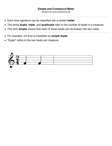 Simple and Compound Meter Each time signature can be classified