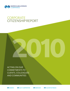 Marsh & McLennan Companies 2010 Citizenship Report