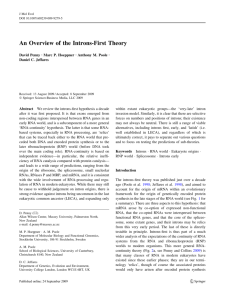 An Overview of the Introns-First Theory