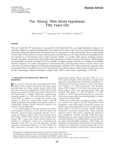 RNA World Hypothesis: Fifty Years Old