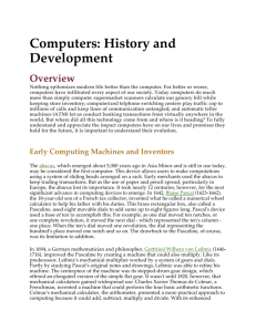 Computers: History and Development