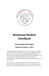 Westmont Student Handbook