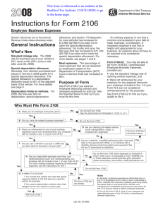 IRS Form 2106 Instruction (2008)