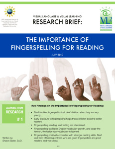 the importance of fingerspelling for reading - VL2