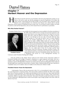 Chapter 7 Herbert Hoover and the Depression