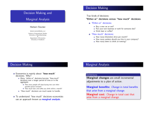 Decision Making and [1.5ex] Marginal Analysis
