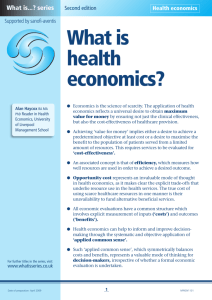 What is health economics? - Medical Sciences Division