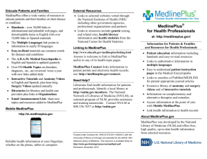 MedlinePlus for Health Professionals