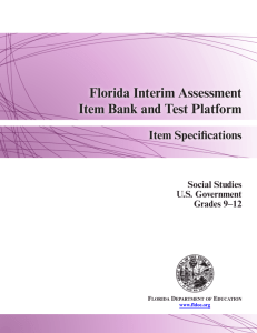 Florida Interim Assessment Item Bank and Test Platform Item