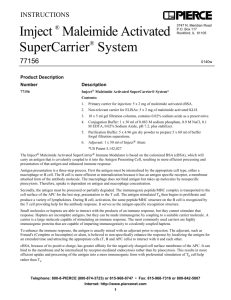 Imject ® Maleimide Activated SuperCarrier® System