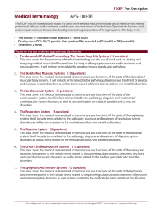 Medical Terminology APS-100-TE