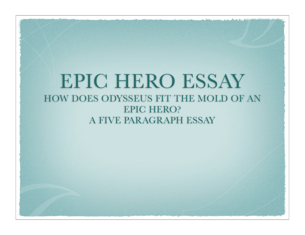 epic hero definition essay