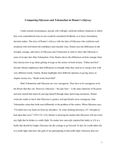 Comparing Odysseus and Telemachus in Homer's Odyssey