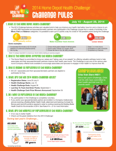 Challenge RuLes - Home Depot Health Challenge