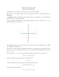 Math 113 Lecture #37 §10.5: Conic Sections