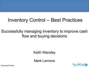 Inventory Control – Best Practices