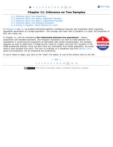 Chapter 11: Inference on Two Samples