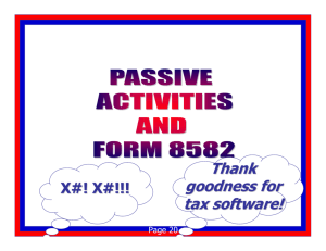 Lucy Clark SuperStar Presentation: Passive Activities and Form 8582