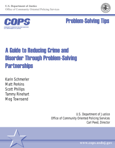 A Guide to Reducing Crime and Disorder Through Problem
