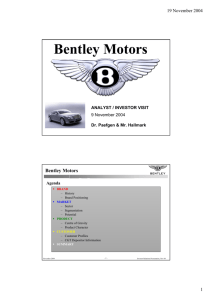 Bentley Motors - Volkswagen AG