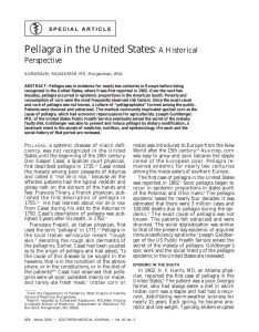 Pellagra in the United States: A Historical Perspective