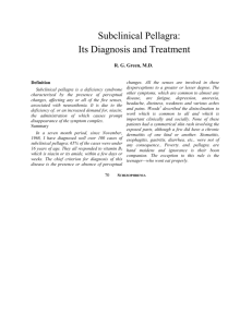 Subclinical Pellagra: Its Diagnosis and Treatment