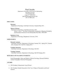 Curriculum Vitae - Sociology