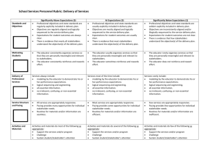 School Services Personnel Rubric: Delivery of Services - TEAM-TN