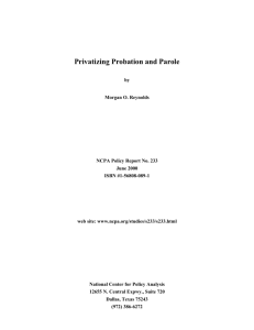 Privatizing Probation and Parole - National Center for Policy Analysis