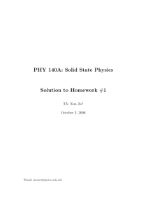 PHY 140A: Solid State Physics Solution to Homework #1