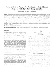 Areal Reduction Factors for Two Eastern United States Regions with