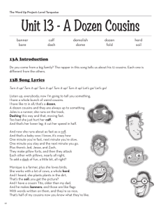 Unit 13 - A Dozen Cousins