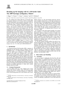 Breaking up the hanging wall of a rift‐border fault: The 2009