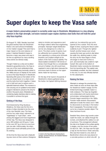 Super duplex to keep the Vasa safe