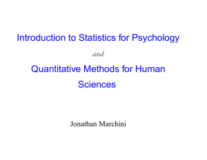 Introduction to Statistics for Psychology Quantitative Methods for