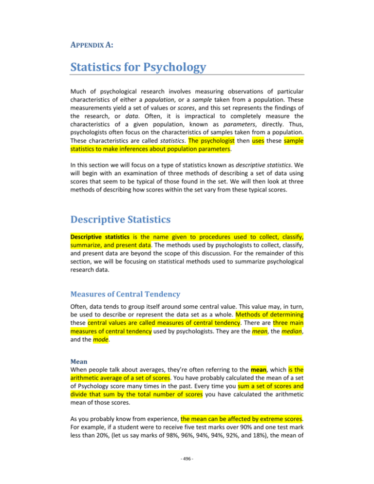 importance of statistics in psychology essay