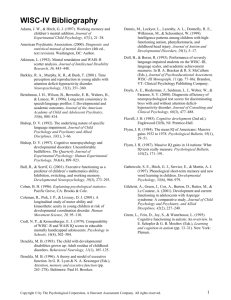WISC-IV Bibliography - Clinical Assessment
