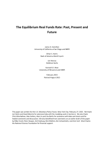The Equilibrium Real Funds Rate: Past, Present and Future