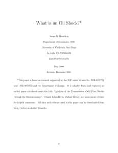 What is an Oil Shock? - UC San Diego Department of Economics