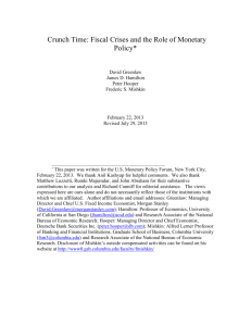 Crunch Time: Fiscal Crises and the Role of Monetary Policy*