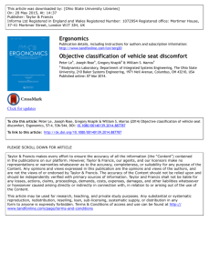 Ergonomics Objective classification of vehicle seat discomfort