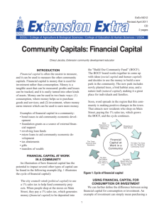 Community Capitals: Financial Capital