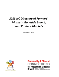 2013 NC Directory of Farmers' Markets, Roadside Stands, and