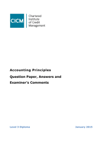 Accounting Principles Question Paper, Answers and Examiner's