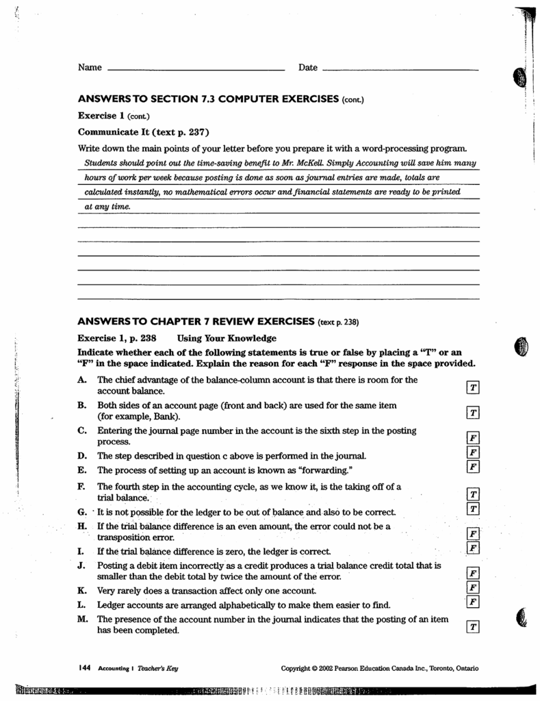 Ch 7 Review Answers