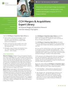 CCH Mergers & Acquisitions Expert Library