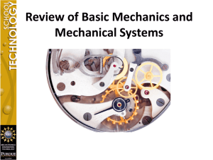 Review of Basic Mechanics and Mechanical Systems