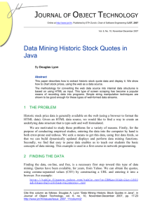 Data Mining Historic Stock Quotes in Java