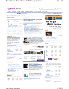 Page 1 of 2 Yahoo! Finance - Business Finance, Stock Market